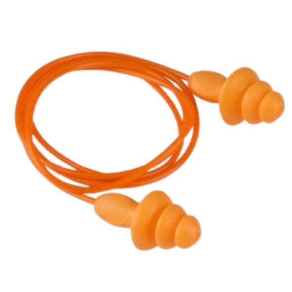 AH2123.jpg Orange Reusable Ear Plug Corded in Packet CE Approved