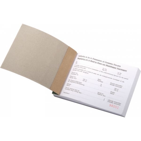 BOOK011.jpg Firearm Permit Book - 1 Slip Per Page
