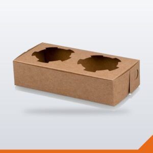 Cup Carry Tray Flat Pack – Kraft, 2 cup, 100/Pack