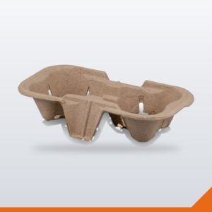 Cup Carry Tray Paper Pulp – 2 cup, 180/Box
