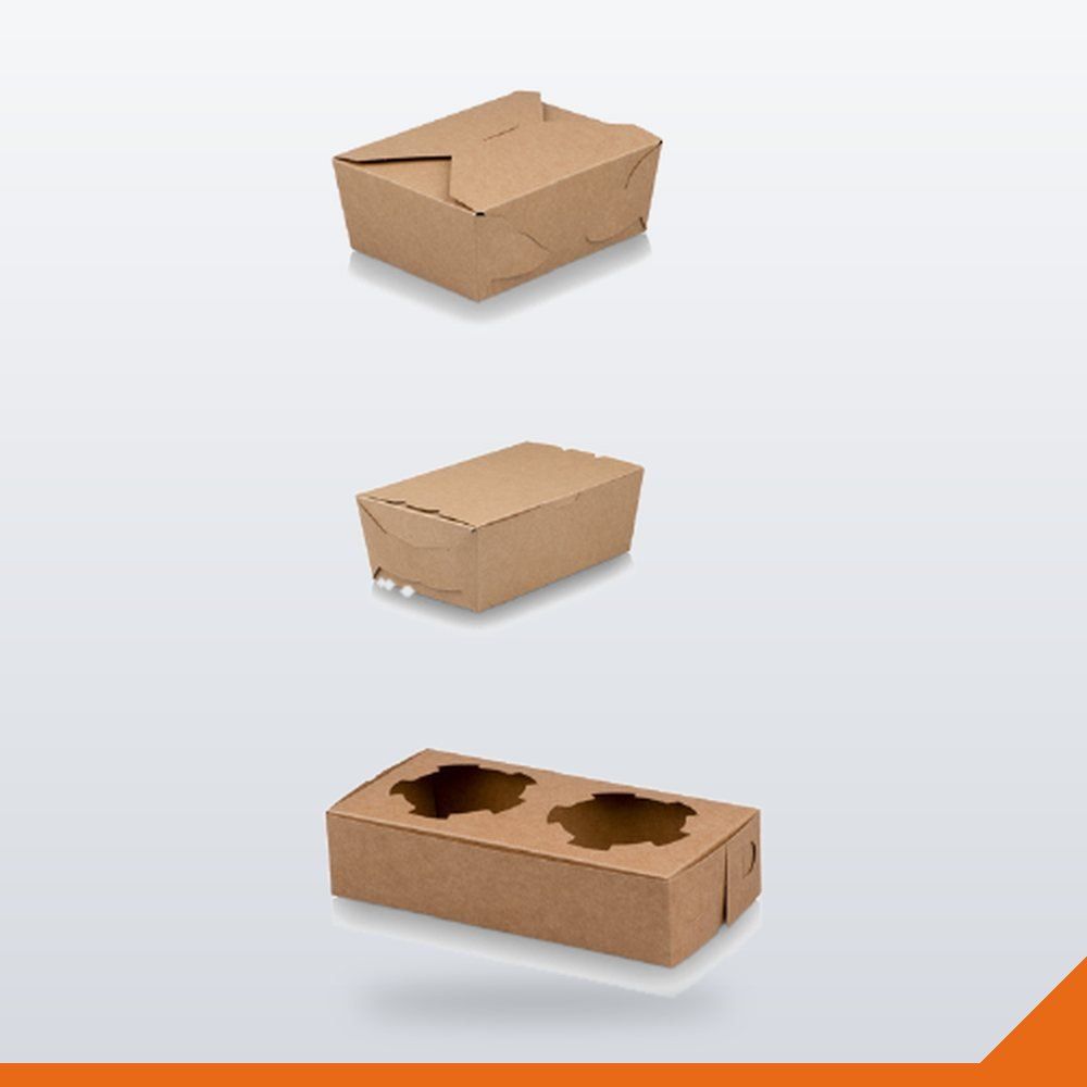 BOX-064-KFT-110 Lunch Box Flat Pack – Kraft, 110mm