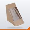 Sandwich Box with PET Window – Kraft, 120mm, 500/Carton