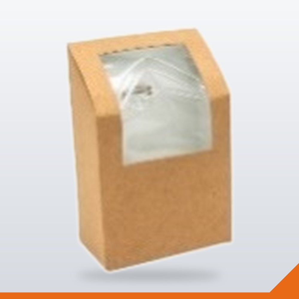 BOX-116-KFT-HALF Wrap Box with Window – Kraft Half – 50/Pack