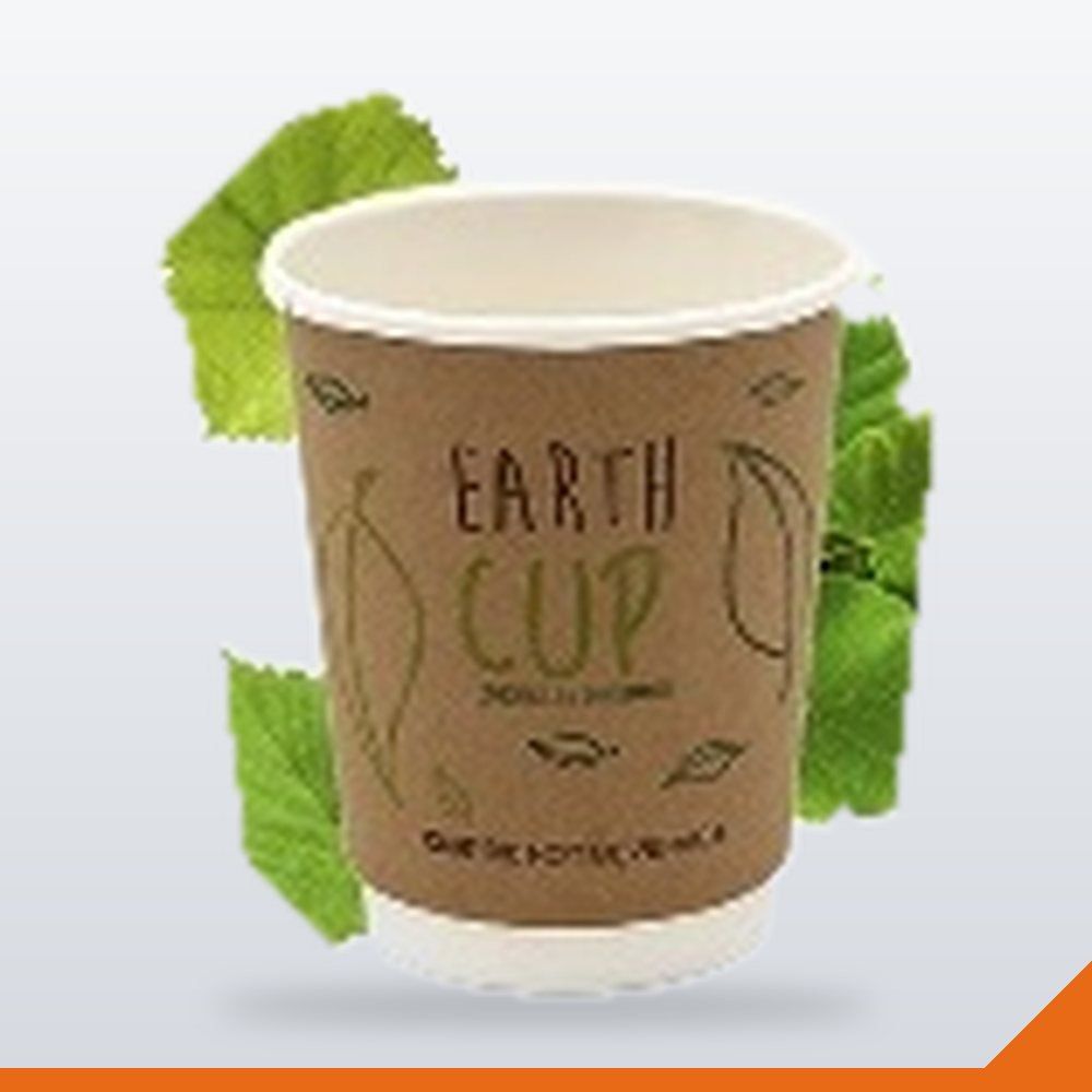 CUP-008-KFT-250ML Coffee Cup Double Wall PLA Enviro – Kraft, 250ml