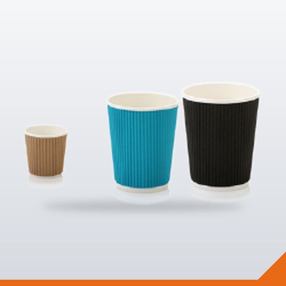 CUP-010-BLK-100ML-P1000 Coffee Cup Ripple Wall – Assorted, 250ml, 100/Pack