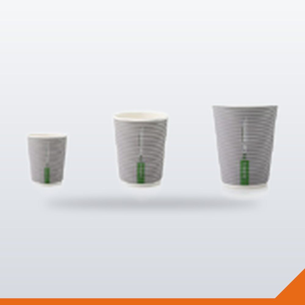 CUP-013-GRY-250ML Coffee Cup Ripple Wall PLA – Grey, 250ml