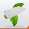 Bagasse Container Lid PET Rectangular – Clear, 1000ml