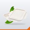 Bagasse Container Rectangular with Wing Lid – 1000ml, 25/Pack