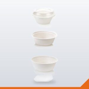 Bagasse Round Bowl – White, 500ml
