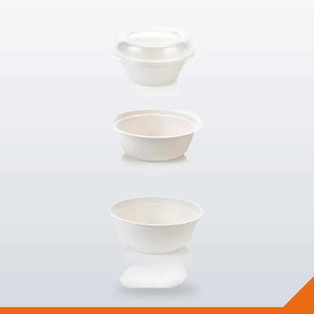 ECO-030-WHT-500ML Bagasse Round Bowl – White, 500ml