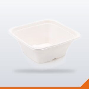 Bagasse Square Bowl – Assorted, 1200ml