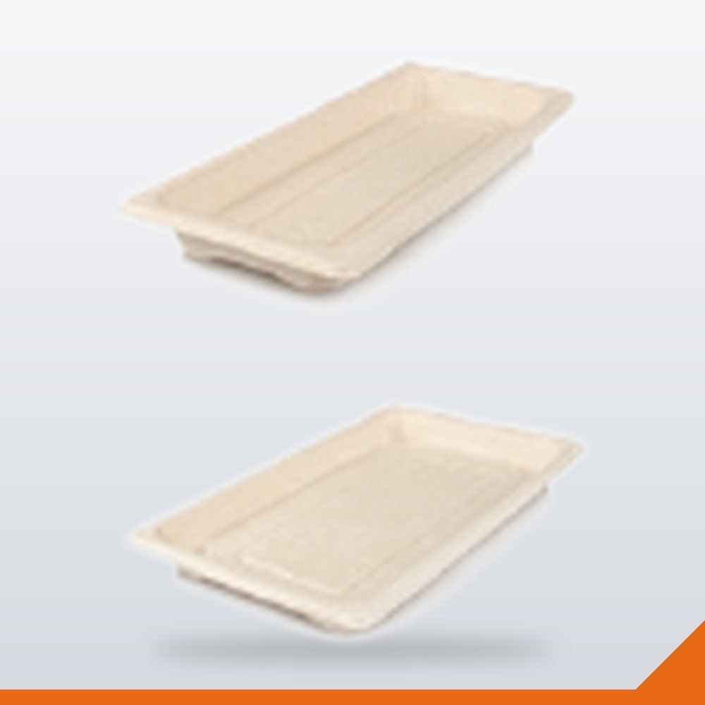 ECO-037-BRN-MEDIUM Bagasse Sushi Tray – Brown, Medium, 600/Carton