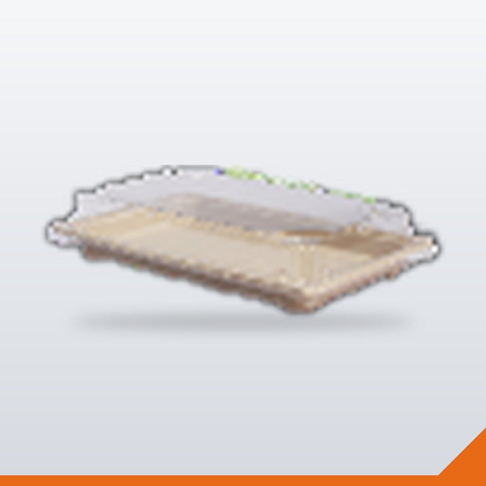 ECO-038-CLR-165X117 Bagasse Sushi Tray Lid PET – Clear, 165x117mm, 100/Pack