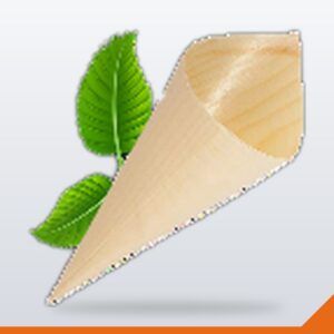 Bamboo Serving Cone – Assorted, 130x65mm, 50/Pack