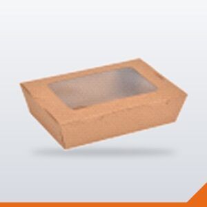 Kraft Salad Box with Window – Kraft, 1200ml, 200/Box