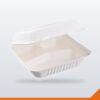 Lunch Box Bagasse 3 Compartment – White 1L – 200/Carton