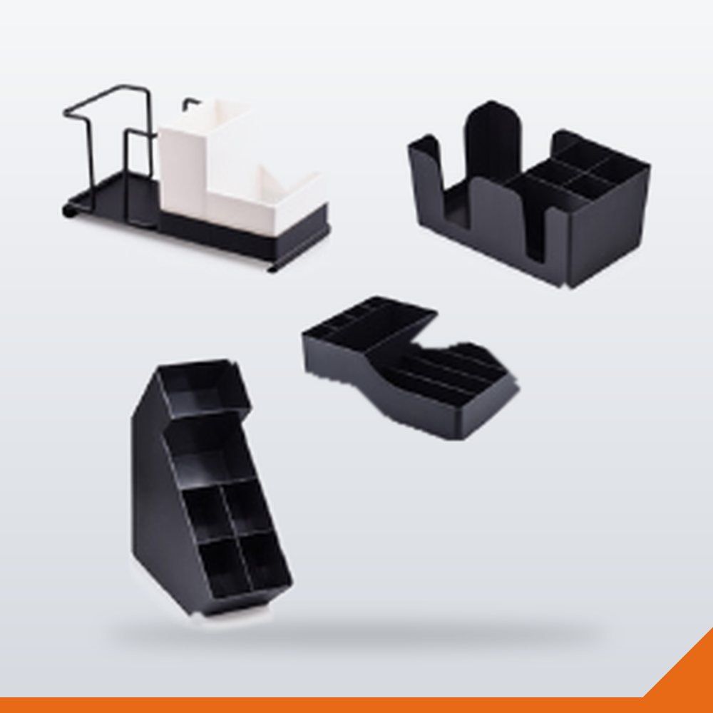 MSC-009-BLK Napkin Organiser 6 Compartment – Black – 1/Box
