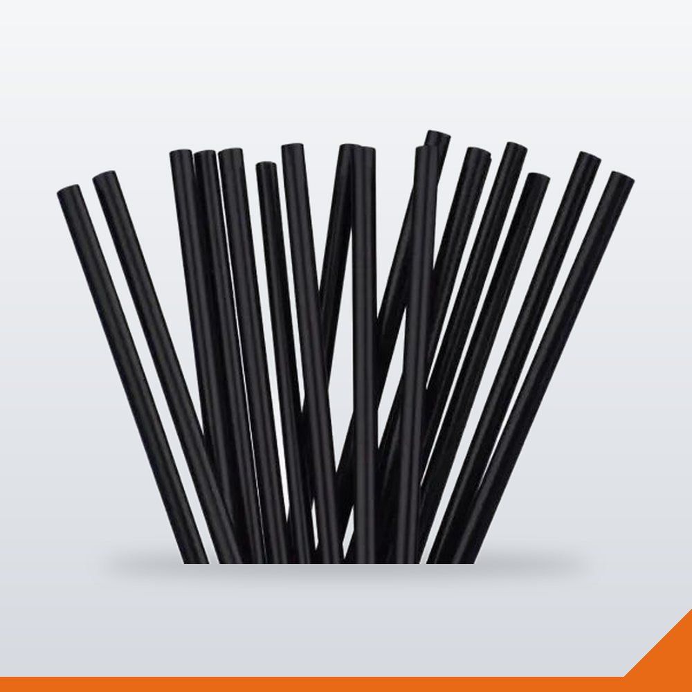 STR-065-BLK-4 Straw Cocktail – Black, 4mm, 500/Pack
