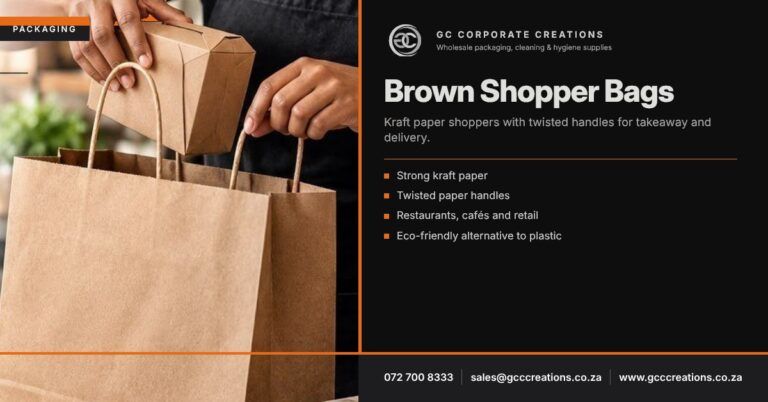 GC Corp brown shopper bags